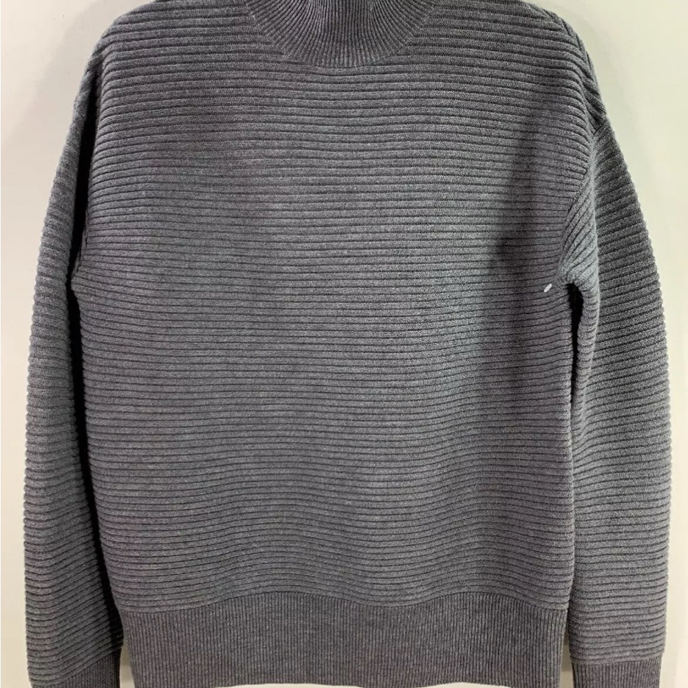 Gray Ribbed Women's Sweater - Picture 3 of 6